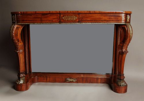 fig 3. Superb quality 19thc Regency mahogany & rosewood console table with brass inlay, in the manner of George Oakley. 
