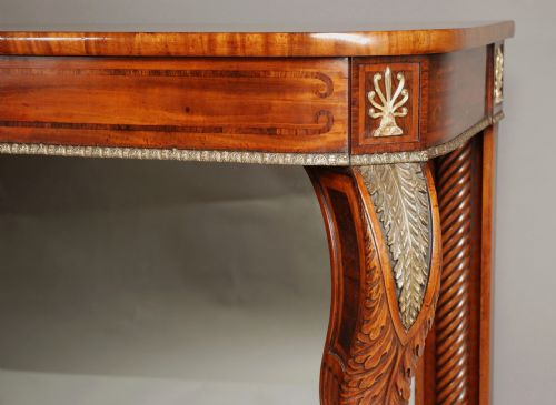 fig 4. Superb quality 19thc Regency mahogany & rosewood console table with brass inlay, in the manner of George Oakley. 