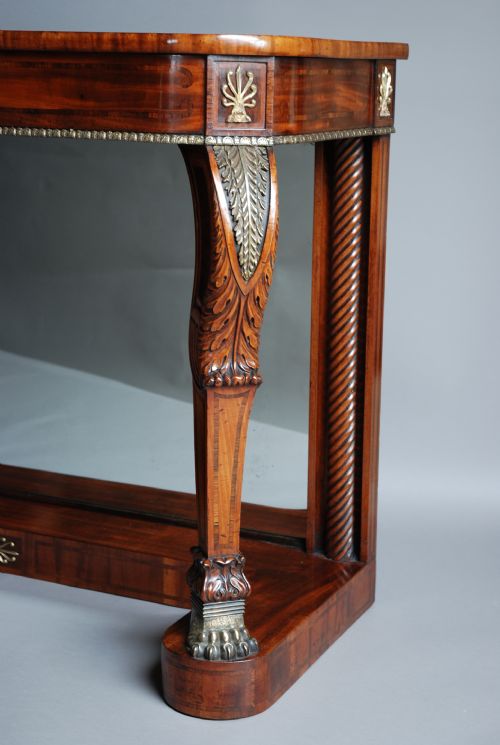 fig 7. Superb quality 19thc Regency mahogany & rosewood console table with brass inlay, in the manner of George Oakley. 