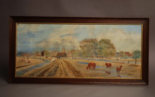 fig 1. Late 19th century watercolour landscape of Beccles, Suffolk