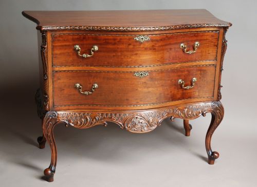 Early 20th Century Mahogany Chippendale Revival Commode of Serpentine Form