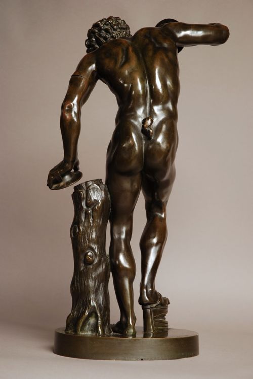 fig 1. Grand Tour Classical bronze of dancing faun with cymbals