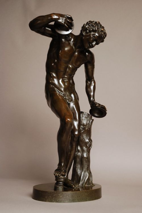 fig 2. Grand Tour Classical bronze of dancing faun with cymbals