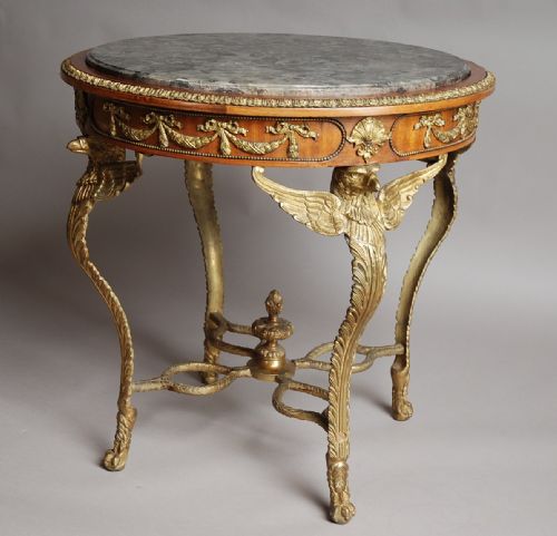 fig 2. Mahogany & gilt metal French centre table with marble top