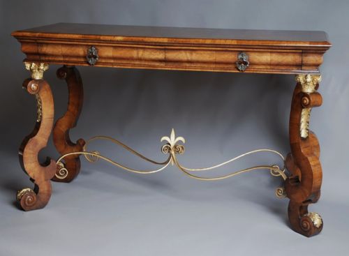 fig 1. Highly decorative walnut console table