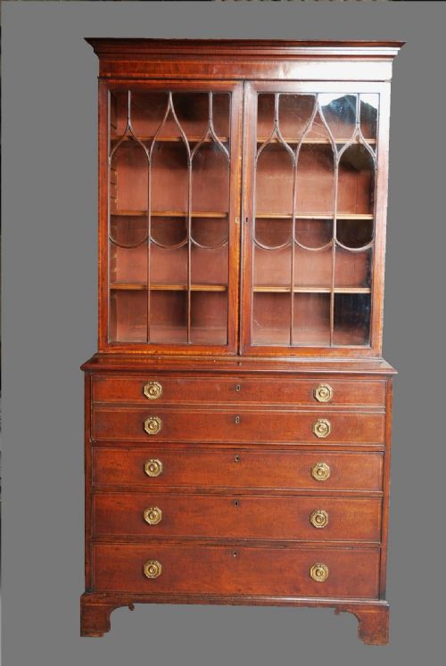 fig 1. Mahogany secretaire bookcase of good colour