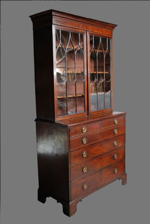 fig 2. Mahogany secretaire bookcase of good colour