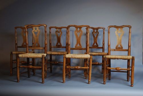 fig 1. Set of six fine quality ash country chairs
