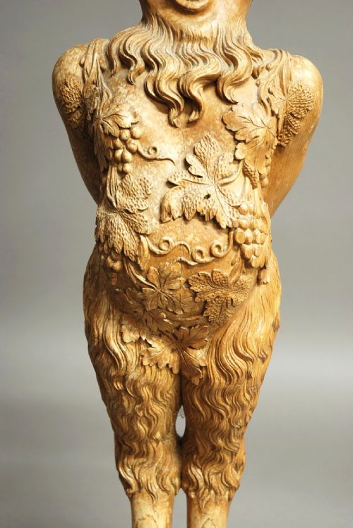 fig 1. A large Continental decorative carved satyr figure