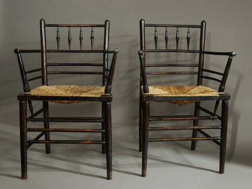 fig 1. Set of six Morris & Co. Sussex chairs
