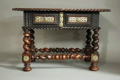 Extremely Rare 17th Century Anglo-portugese Palisander Wood Low Table