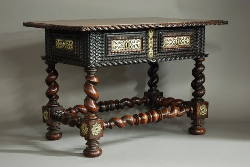 fig 1. Extremely rare 17th century Anglo-Portugese palisander wood low table