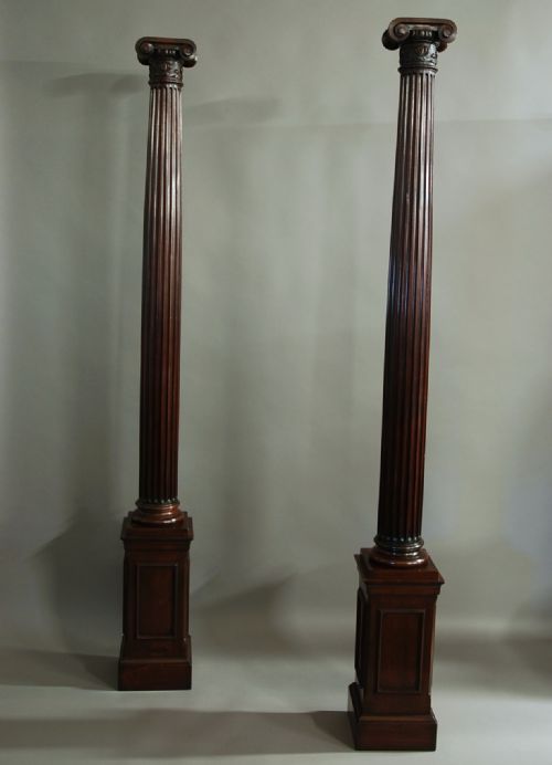 fig 1. Pair of decorative walnut Ionic columns