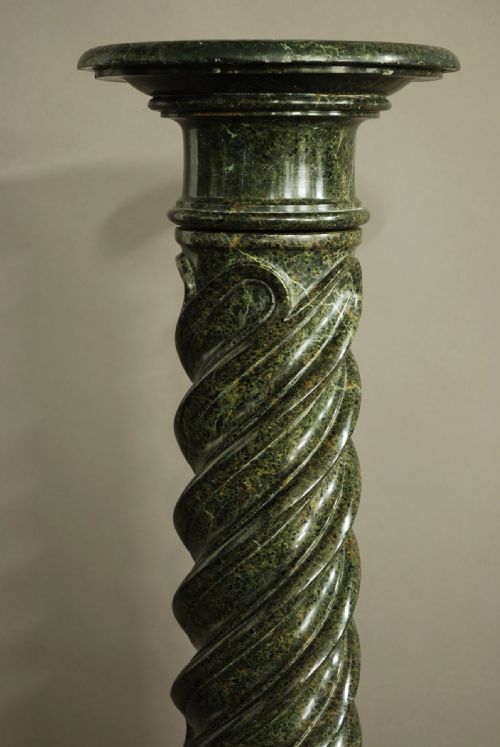 fig 1. French late 19th century green serpentine marble column