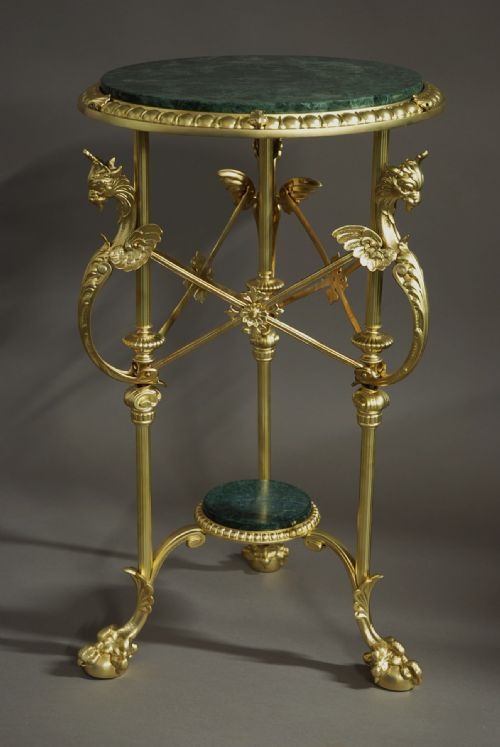 Early 20th Century French Gilt Metal Gueridon Table