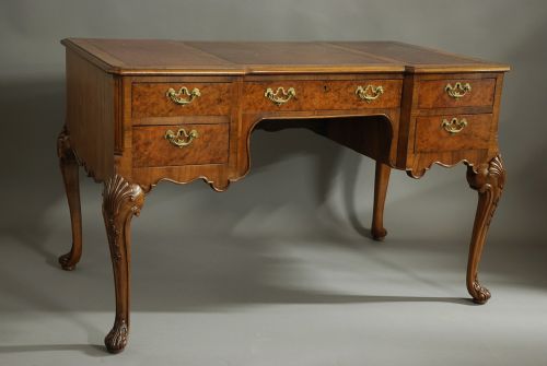 fig 1. Early 20th century walnut writing desk in the Queen Ann style