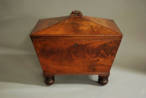 fig 1. 19th century mahogany sarcophagus cellaret