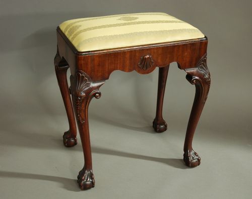 Early 20thc Walnut Cabriole Leg Stool