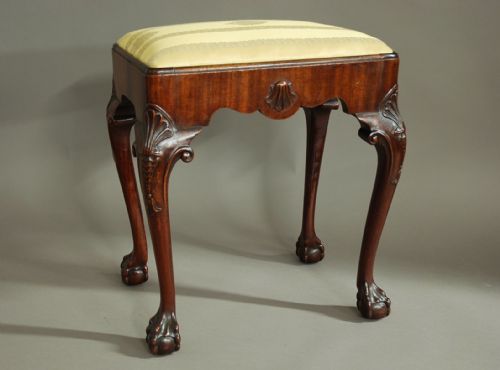 fig 1. Early 20thc walnut cabriole leg stool