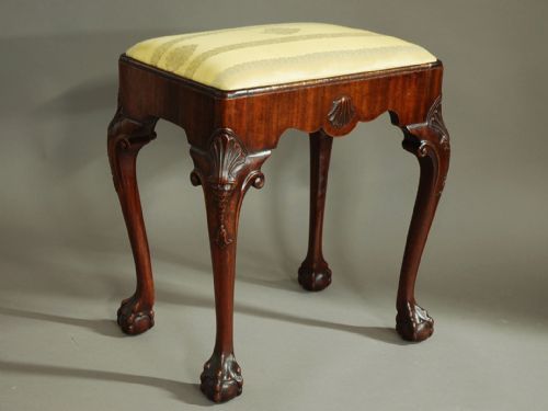 fig 2. Early 20thc walnut cabriole leg stool