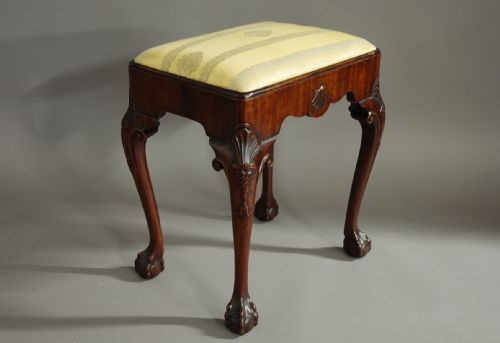 fig 3. Early 20thc walnut cabriole leg stool