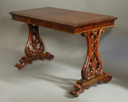fig 1. Mid 19th century rosewood writing table of fine quality