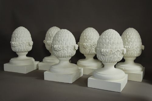 fig 2. Set of 6 decorative wooden pineapple finials