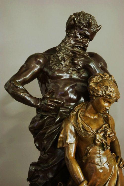 fig 1. Large bronze of 'Pan with a young maiden'