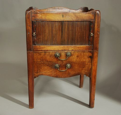 fig 1. Late 18th century mahogany night table of superb patina