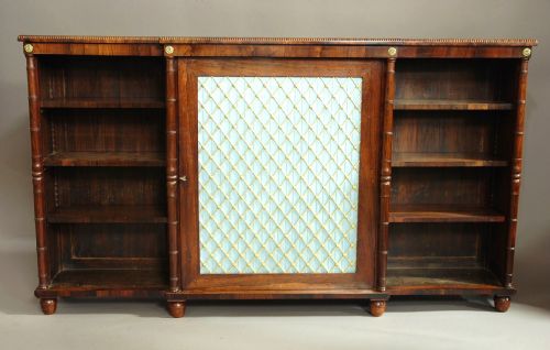 fig 1. Regency rosewood breakfront bookcase of good proportions