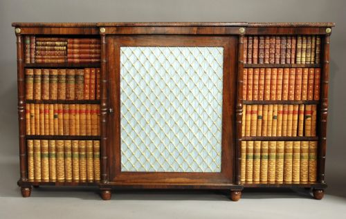 fig 2. Regency rosewood breakfront bookcase of good proportions