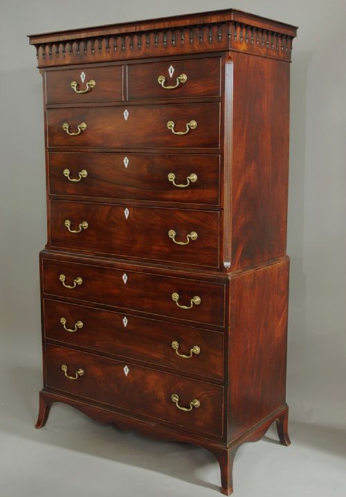 fig 1. A superb quality George III mahogany chest on chest