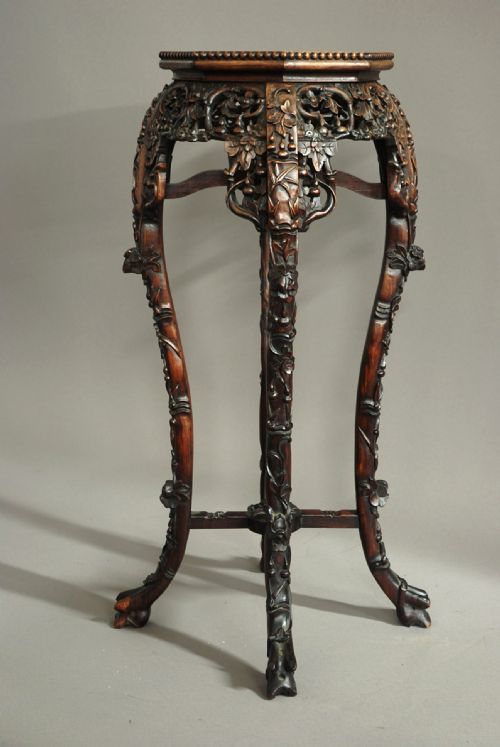 Late 19th Century Chinese Hardwood Pot Stand