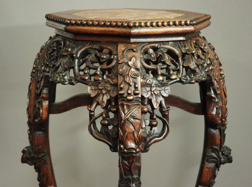 fig 1. Late 19th century Chinese hardwood pot stand