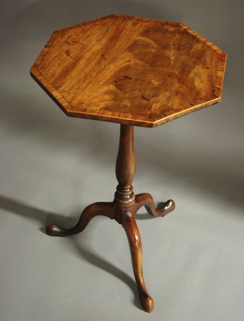 George III Octagonal Mahogany Tilt Top Table of Superb Patina