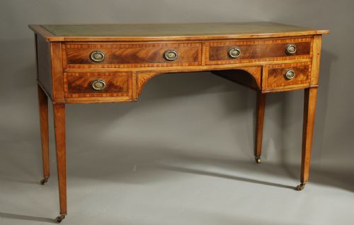 Mahogany Bow-fronted Writing Table/desk by Jas Shoolbred