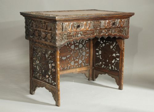 Late 19th Century Chinese Carved Hardwood Desk/table