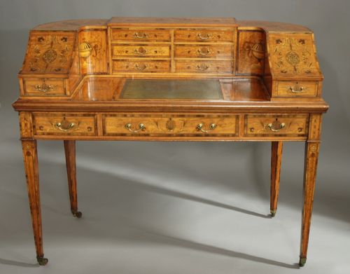 Exhibition Quality Satinwood Inlaid Carlton House Desk