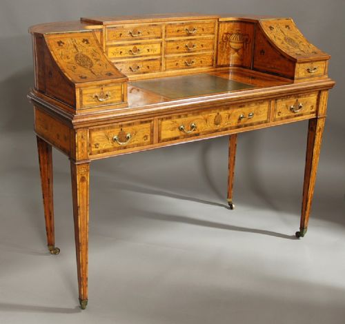 fig 1. Exhibition quality satinwood inlaid Carlton House desk