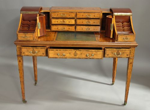 fig 7. Exhibition quality satinwood inlaid Carlton House desk