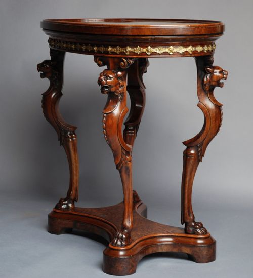 fig 1. Mid 19th century burr walnut centre table of fine quality