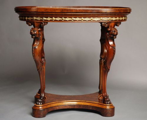 fig 2. Mid 19th century burr walnut centre table of fine quality