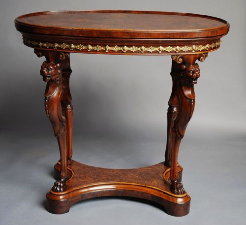 fig 3. Mid 19th century burr walnut centre table of fine quality