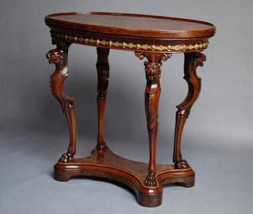 fig 4. Mid 19th century burr walnut centre table of fine quality