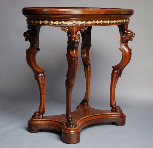fig 6. Mid 19th century burr walnut centre table of fine quality