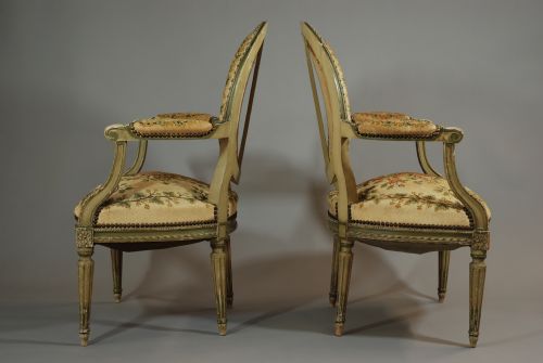 fig 3. Late 19thc pair of French armchairs wit original tapestry upholstery