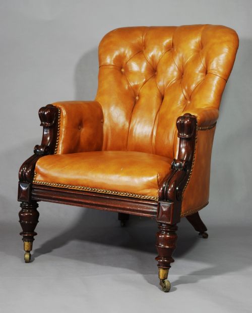 fig 1. Mid 19th century deep buttoned armchair