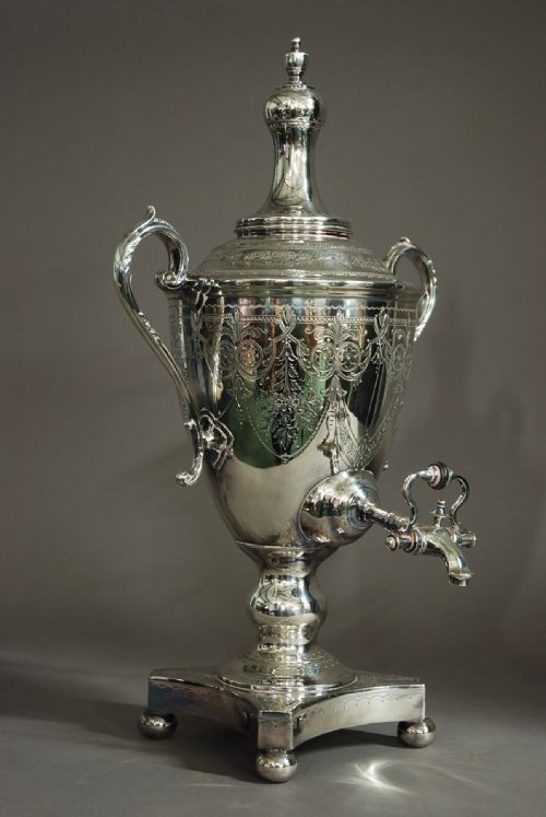 Late 19th Century Silver Plate Vase Shaped Tea Urn