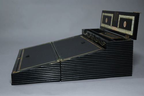 fig 1. Mid 19th century Ceylonese reeded ebony writing slope