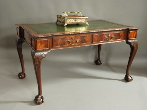 fig 2. Waring & Gillow mahogany writing table in the Chippendale style